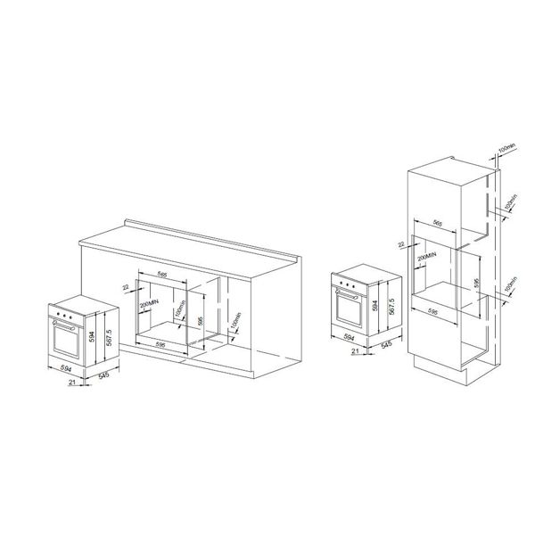 Духовой шкаф электрический Pyramida F 82 BU/R