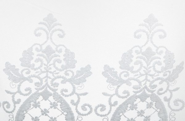 Тканина тюлева Scarlett Samoa 747201/12 вишивка вензель на сітці 285 см білий 