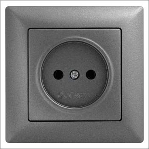Розетка без заземлення Gunsan Visage IP20 темно-сірий металік VS 28 17 113