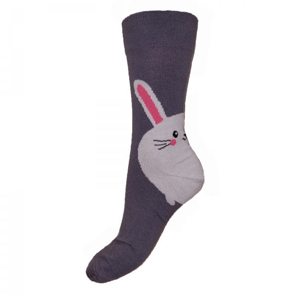 Шкарпетки жіночі Molly Зайчик р.23 темно-сірий
