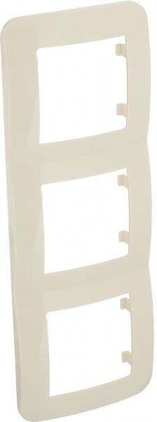 Рамка трехместная Makel Lillium Natural вертикальная слоновая кость