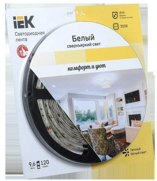 Лента светодиодная IEK LSR-3528WW120 9,6 Вт IP65 12 В теплый 