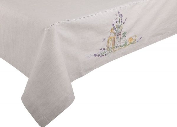 Скатертина «Лимон та лаванда» 659-16/00 140x240 см лляний Едельвіка 