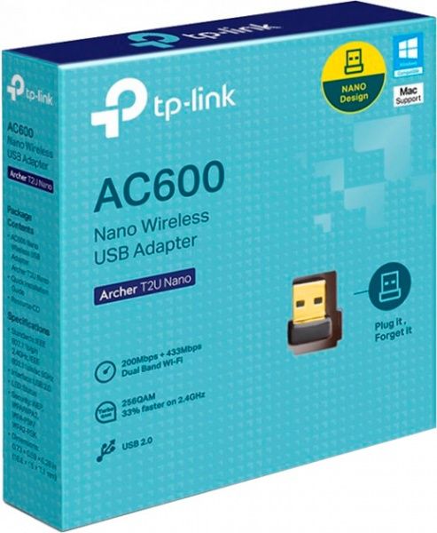 Сетевой адаптер TP-Link Archer T2U Nano 