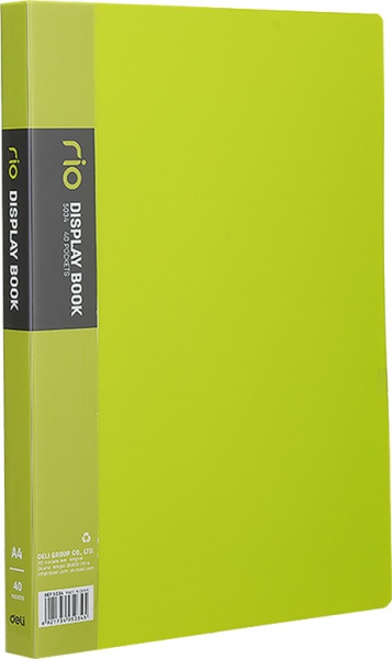 Папка з файлами E5032 мiкс А4 20ф 40мкм, Rio 14мм зелений Deli