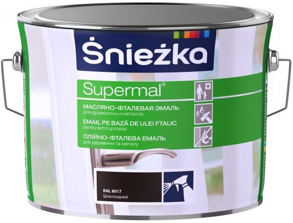 Эмаль Sniezka масляно-фталевая Supermal RAL 8017 шоколадный глянец 2,5л