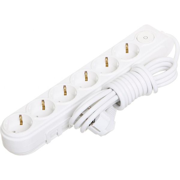 Удлинитель Makel с защитными шторками с заземлением 6 гн. белый 3 м N6310043 