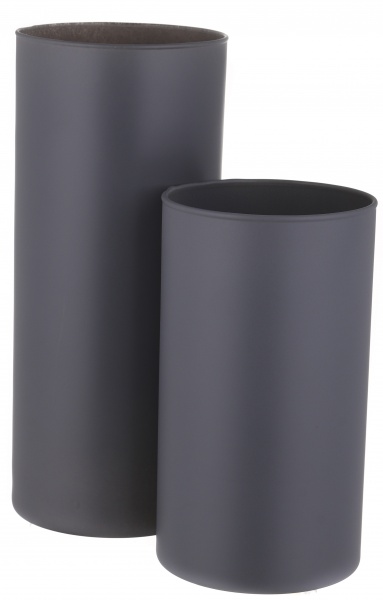 Ваза стеклянная Soft цилиндр 19,5 см серая 