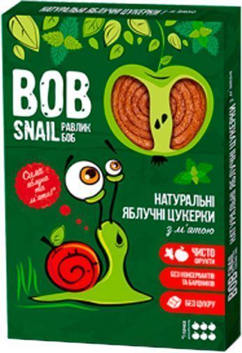 Конфеты BobSnail натуральные яблочные с мятой 60 г