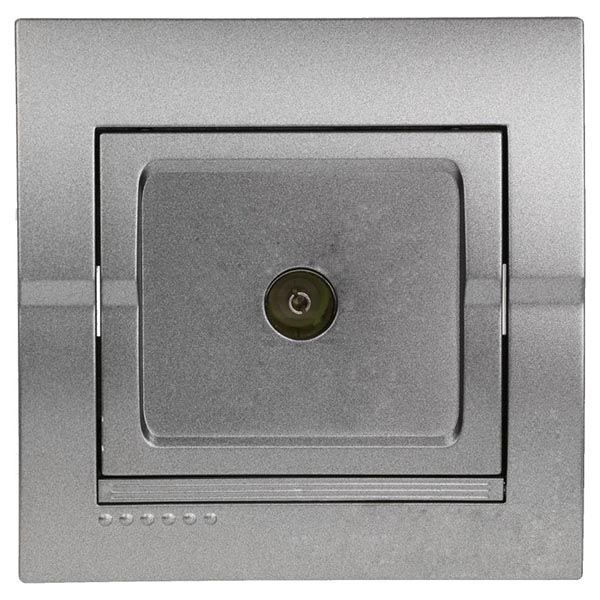 Розетка TV прохідна Lezard Deriy темно-сірий металік 702-2929-129