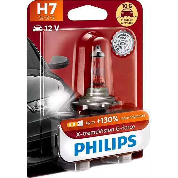 Лампа галогенна Philips X-tremeVision G-force (12972WHVB) H7 PX26d 12 В 55 Вт 1 шт 3500