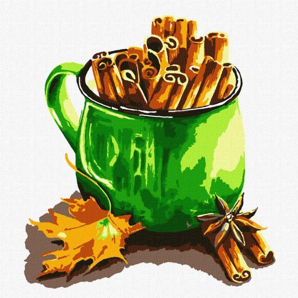 Картина за номерами Ароматна кориця 25х25 см Ідейка 