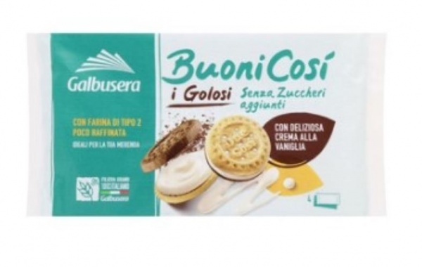 Печенье GALBUSERA Песочное BuoniCosи с ванильным кремом без сахара 160 г 