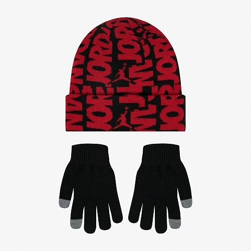 Комплект шапка+перчатки Nike JANAJAOPBEANIESET 9A0792-KR5 р.one size красный