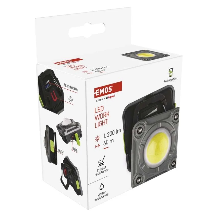 Фонарик аккумуляторный Emos LED P4543 1200Lm Li-Ion 2000 мАч 1200 Lm серый P4543