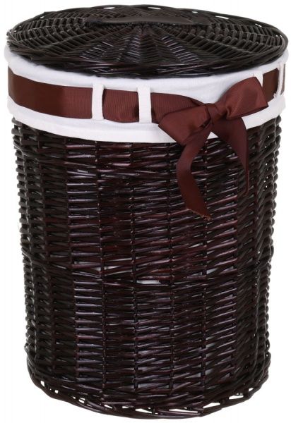 Кошик плетений з текстилем Tony Bridge Basket 38х48 см темно-коричневий HQ13-1RD-2 