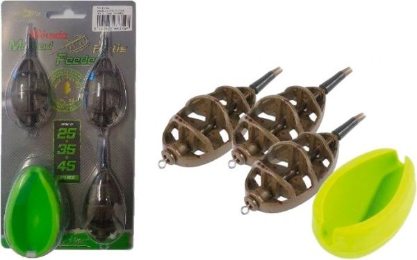 Набір годівниць Mikado 45 г Method-Feeder Fortis Set L 3+1 з формою для наповнення