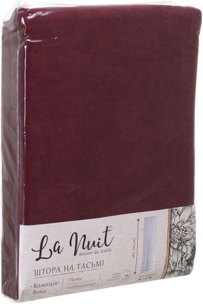 Штора Bona 200х280 см темно-бузковий La Nuit
