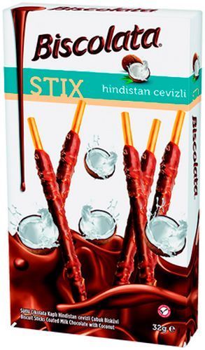 Соломка Biscolata в молочном шоколаде с кокосом 32 г 