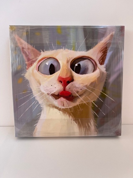 Репродукция Белый кот смешой 35x35 см Арт Фемелі 