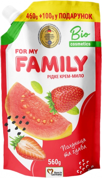 Мило рідке For my Family Полуниця й гуава зі зволожуючою рисовою олією 560 г 24 шт./уп.