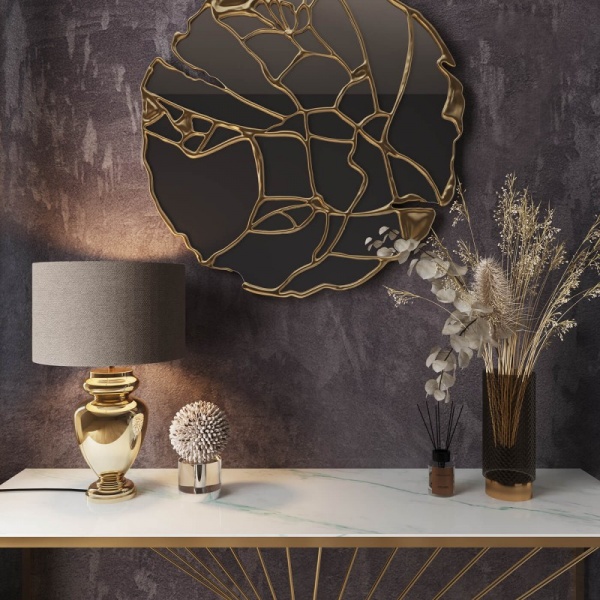 Зеркало настенное KARE Design Pieces золотое 100 см 