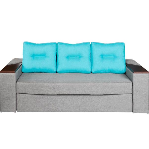 Диван Берегиня Акорд 2500х1050х740 мм сірий/аквамарин