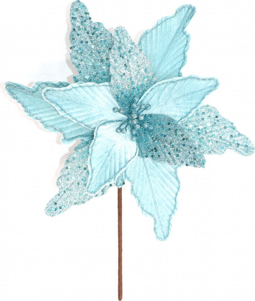 Квітка декоративна пуансетія 31 x 30 см 3 кольори асортимент білий / рожевий / кварц