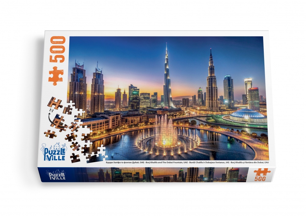 Пазл PUZZLEVILLE Бурдж-Халифа и фонтан Дубай, ОАЭ 500 элементов PZL500_3