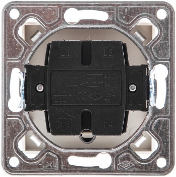 Переключатель одноклавишный перекрестный одноклавишный LXL Tesla без подсветки бронзовый 3530A champagne