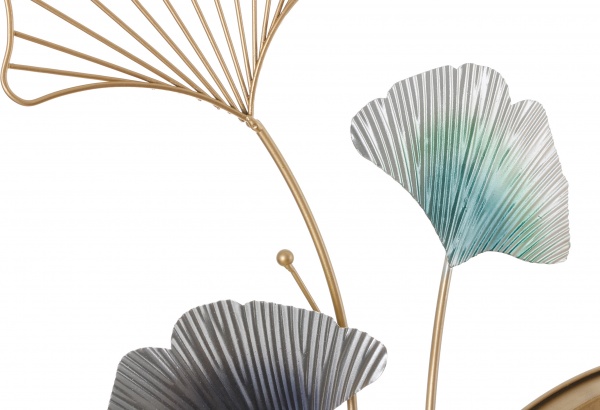 Часы настенные металлический 64х84 см с цветами