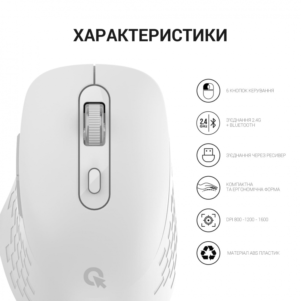 Мишка OfficePro Silent Click Wireless white (M230W)