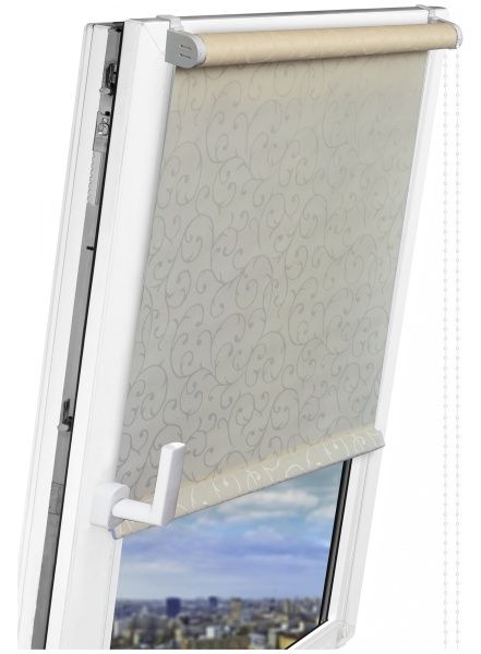 Ролета стандарт Delfa Жаккард Прима 156x170 см бежевая 