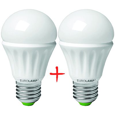 Лампа LED Eurolamp A60 Ceramic 7 Вт E27 тепле світло 2 шт