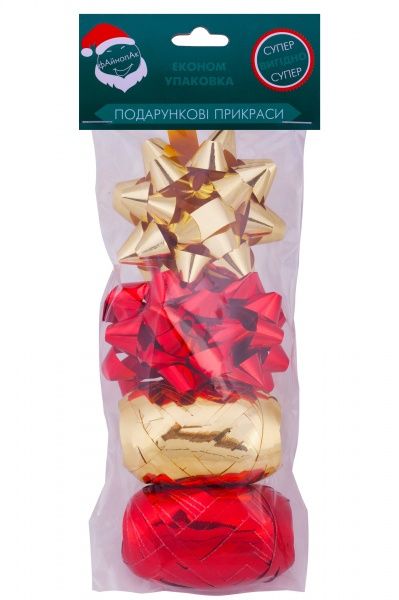 Набор украшений для упаковки подарков (2 ленты-кокон и 2 банта)