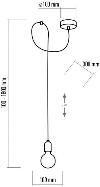Подвес TK Lighting Qualle 1PL 1x60 Вт E27 черно-серый 