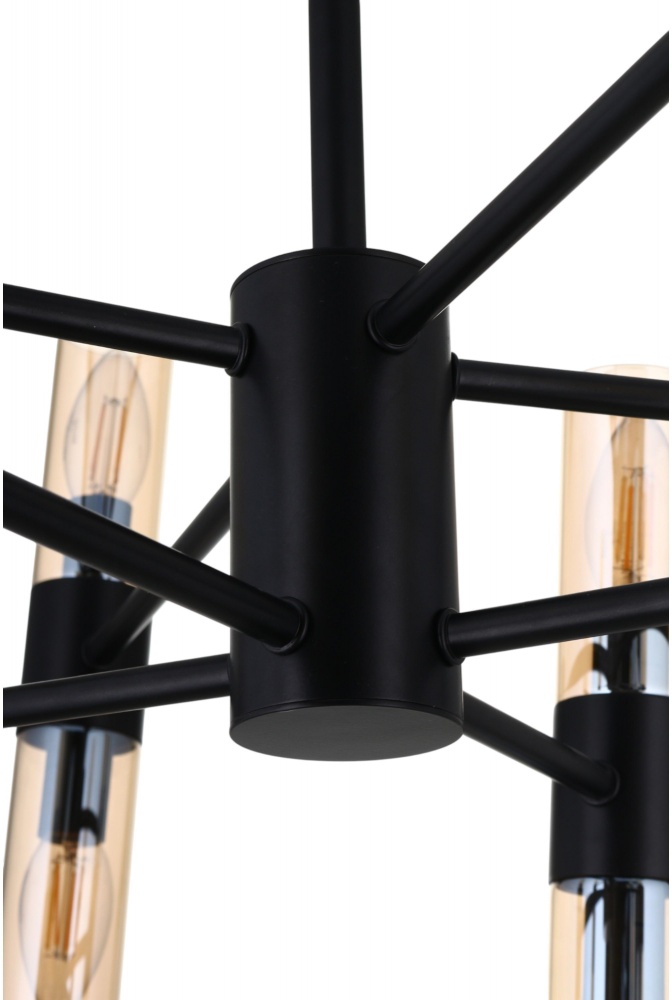 Люстра подвесная Sensio Borealis 16x40 Вт E14 черный/амбер ALG-74783/8+8