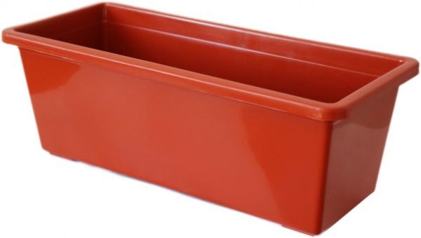 Горщик пластиковий для балкону прямокутний 11,5л теракотовий 