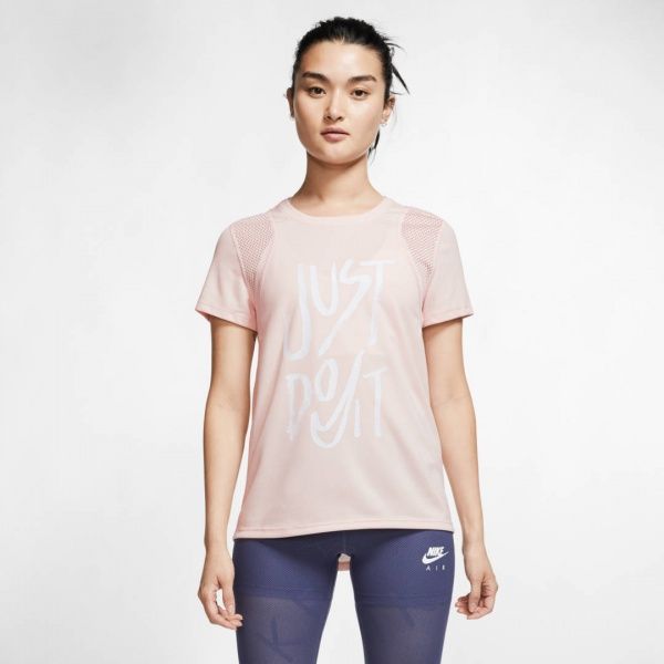 Футболка Nike W NK RUN TOP SS GX BV2910-682 L персиковий