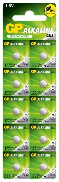 Батарейки GP Alkaline button cell 177-U10 LR626/AG4 10 шт. 