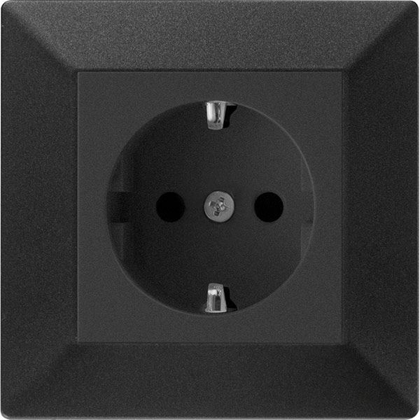 Розетка HausMark Alta SNG-SCP.SQ20MG1WG-BK чорна