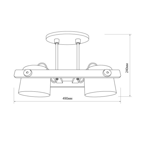 Світильник стельовий Светкомплект Loft CRL 160 2x40 Вт E27 білий/дерево світле 