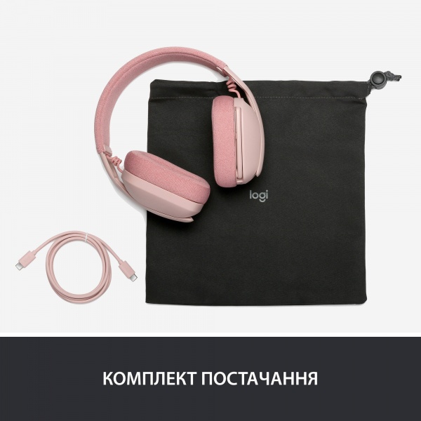Наушники беспроводные Logitech Zone Vibe 100 rose (981-001224) 