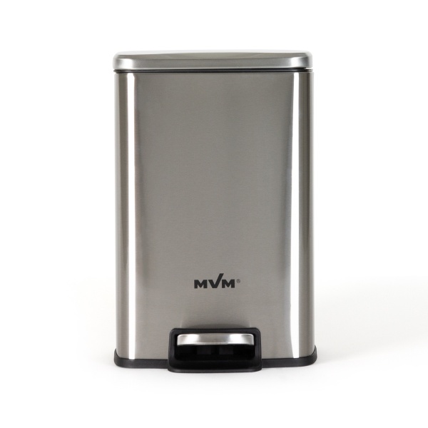Відро з кришкою MVM BIN-15 5L SS STEEL SQUARE 5 л сталевий 