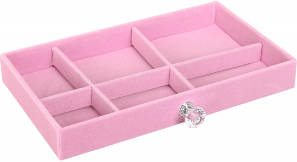 Скринька для прикрас Velvet трьохрівнева 13.5х23.5х10.5 рожева