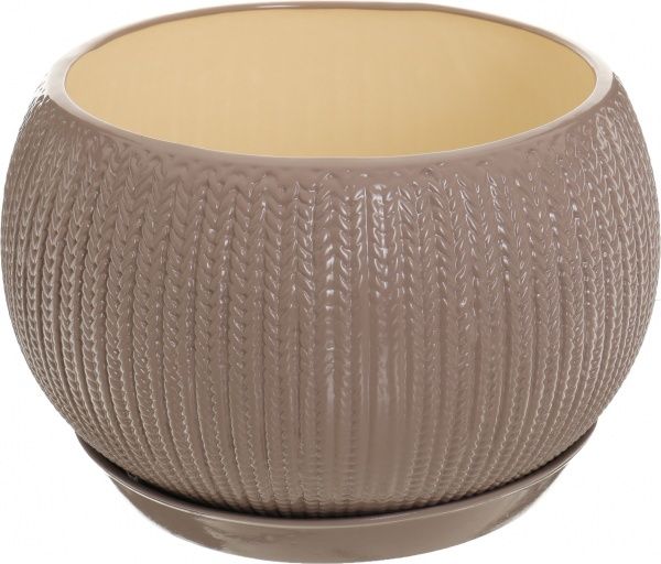 Горшок керамический Ориана-Запорожкерамика Шар Коса глянец круглый 13л аметист 