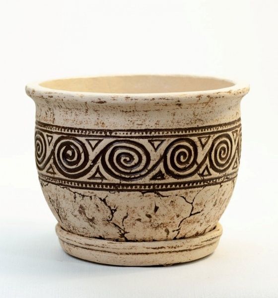 Горщик шамотний Равлик №2 круглий 10л бежевий 