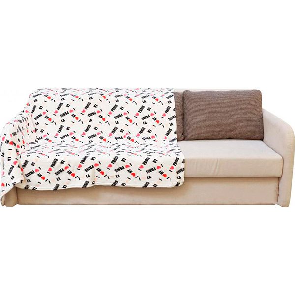 Плед Париж 200x220 см білий із малюнком UP! (Underprice) 