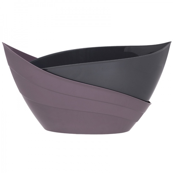 Кашпо Гармония овальный 1,5 л сливовый/антрацит (КШ-9063) 