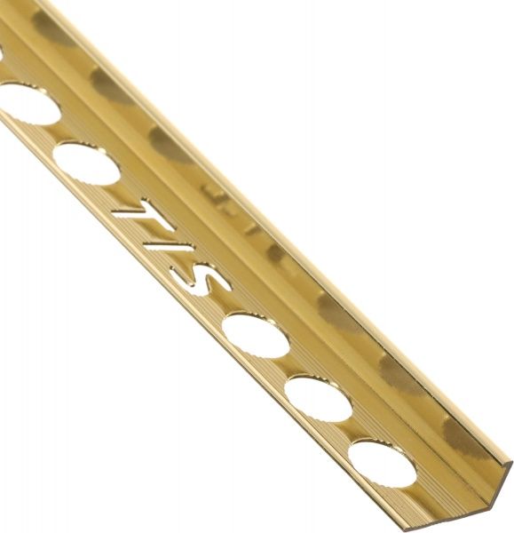 Уголок для плитки TIS внешний ап алюминий АП10-зг27 10 мм 2,7м золото глянец
